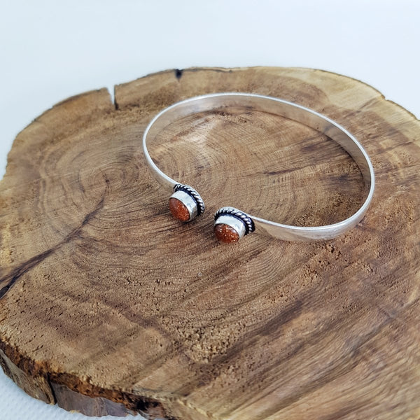 Silver Cuff Bangles with Assorted Gemstones - MCA Design by Maria