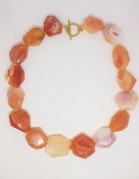 Beautiful Orange Agate Necklace - MCA Design by Maria