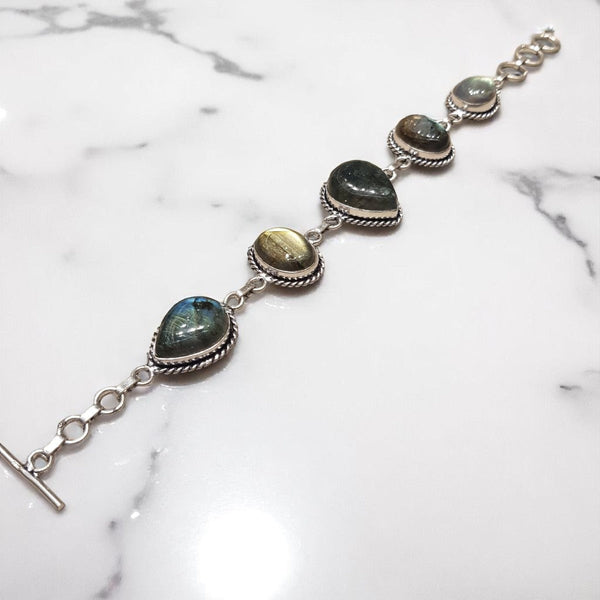 925 Sterling Silver Labradorite Bracelet - MCA Design by Maria