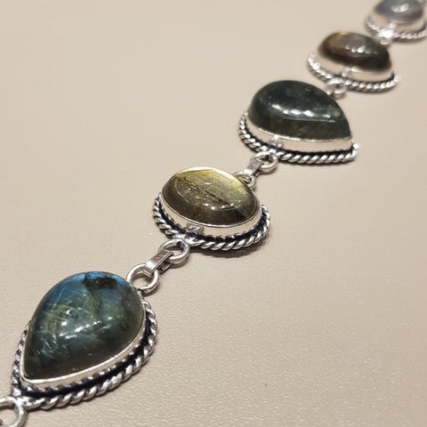 925 Sterling Silver Labradorite Bracelet - MCA Design by Maria