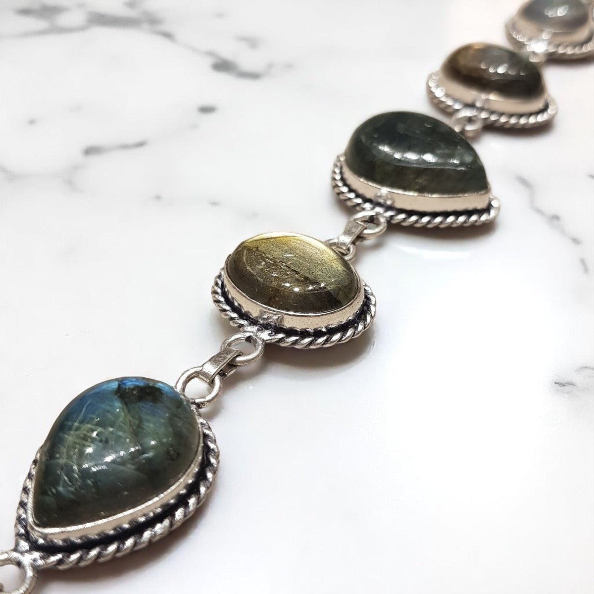 925 Sterling Silver Labradorite Bracelet - MCA Design by Maria