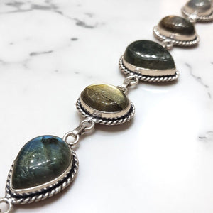 925 Sterling Silver Labradorite Bracelet - MCA Design by Maria