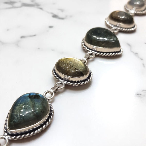 925 Sterling Silver Labradorite Bracelet - MCA Design by Maria