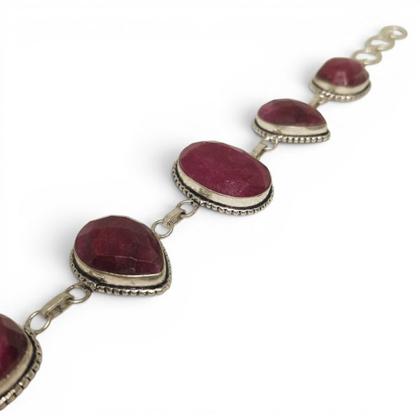 ruby bracelet on white background
