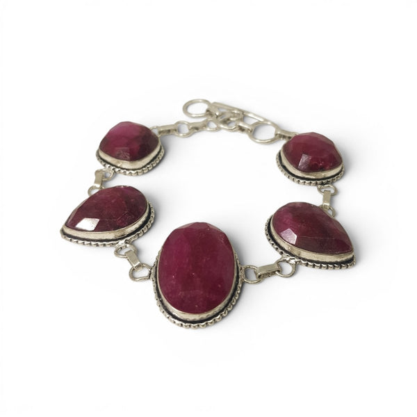 ruby bracelet on white background