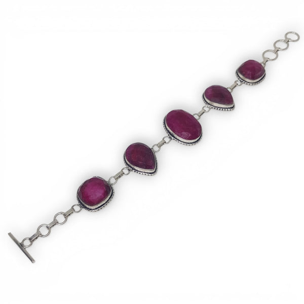 ruby bracelet on white background