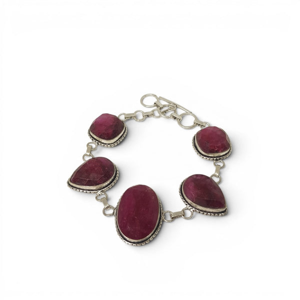 ruby bracelet on white background