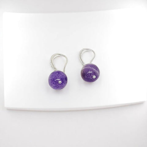 Amethyst Earrings (Silver - Plated) - MCA Design by Maria