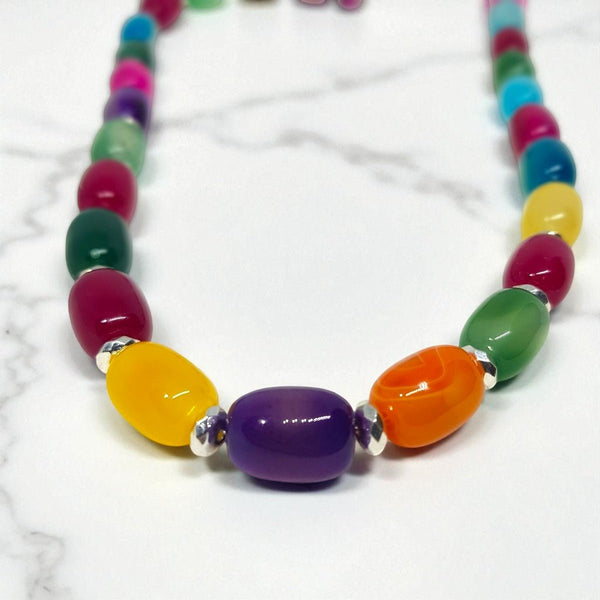 Beautiful Multi - coloured Agate Necklace - MCA Design by Maria