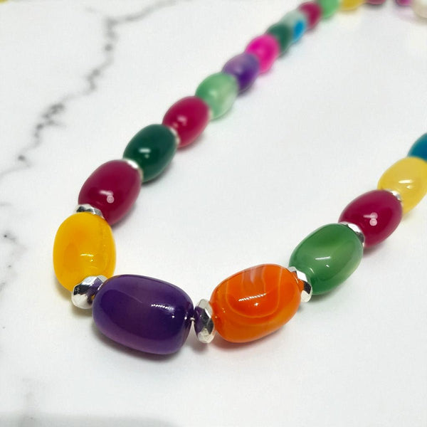 Beautiful Multi - coloured Agate Necklace - MCA Design by Maria