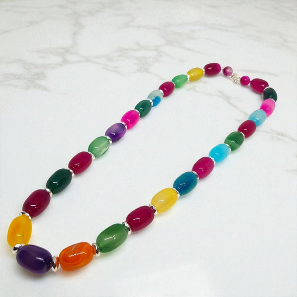 Beautiful Multi - coloured Agate Necklace - MCA Design by Maria