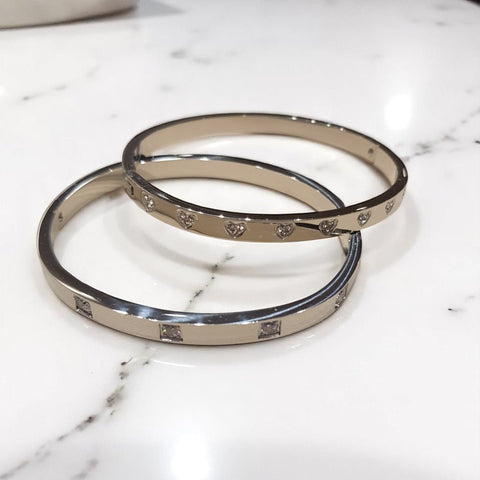 Elegant Silver bangle with Zirconias - MCA Design by Maria