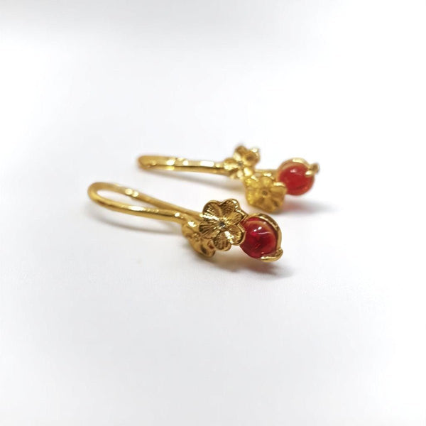 Gold Red Crystal Earrings - MCA Design by Maria