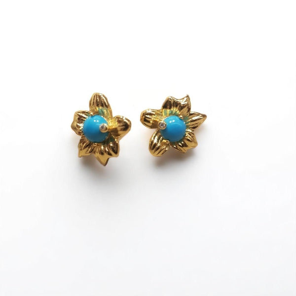 Gold Star Turquoise Howlite Stud Earrings - MCA Design by Maria