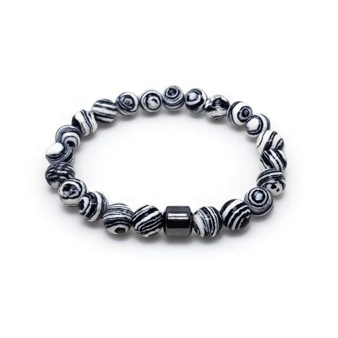 Onyx & Agate White and Black Bracelet (8mm ) - MCA Design by Maria