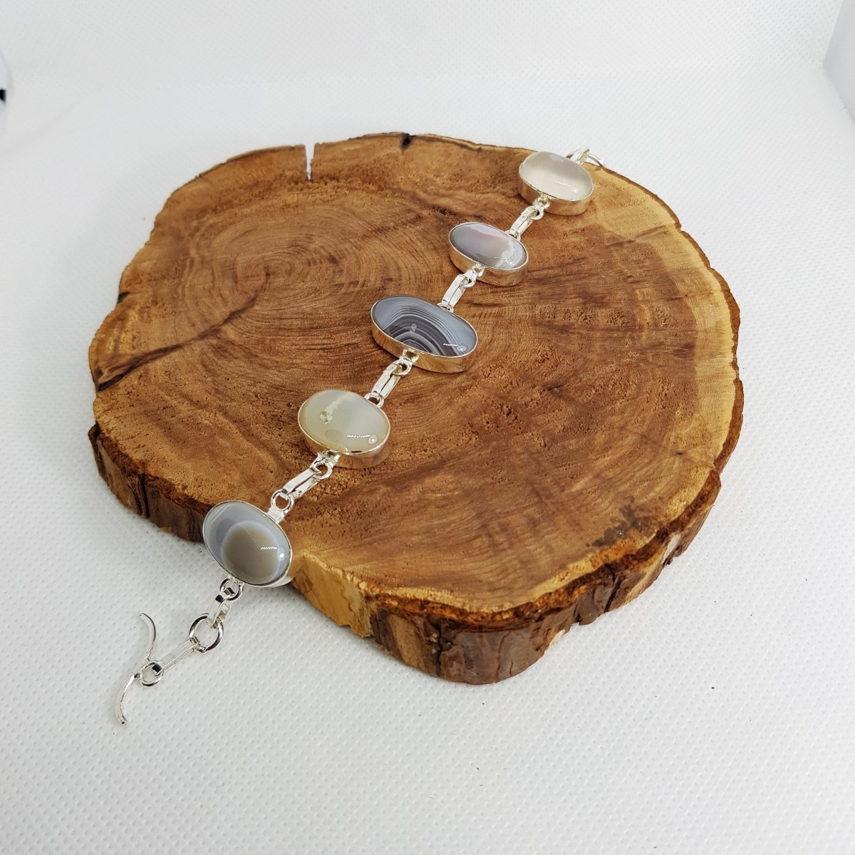 Sterling Silver Agate Bracelet - MCA Design by Maria