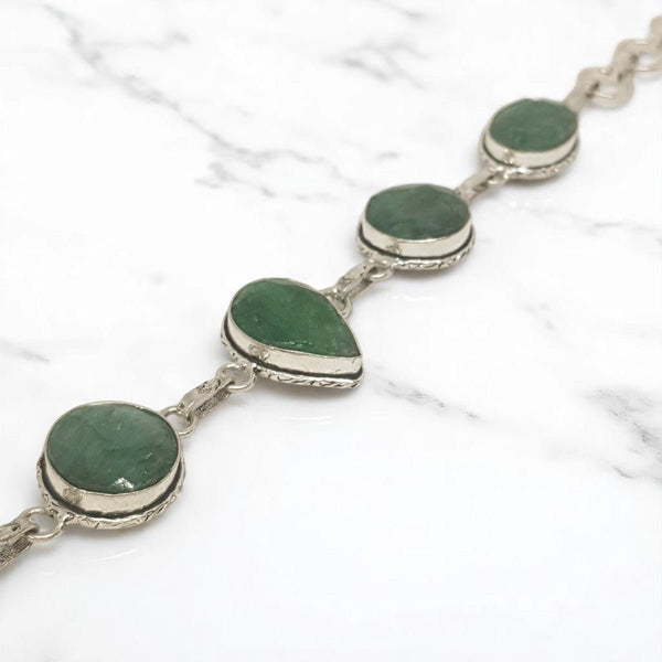 Sterling Silver Emerald Bracelet - MCA Design by Maria