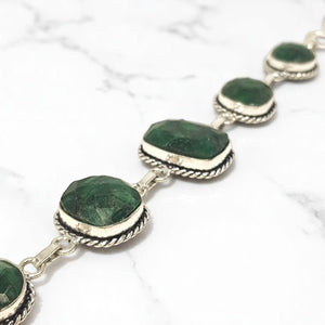 Sterling Silver Emerald Bracelet - MCA Design by Maria