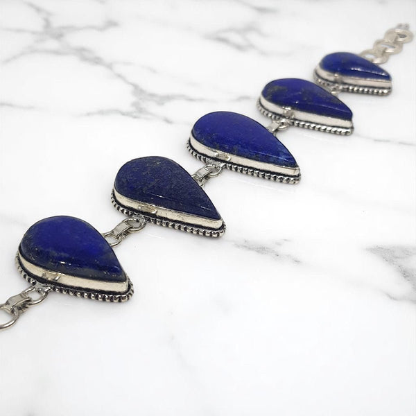 Sterling Silver Lapis Lazuli Bracelet - MCA Design by Maria