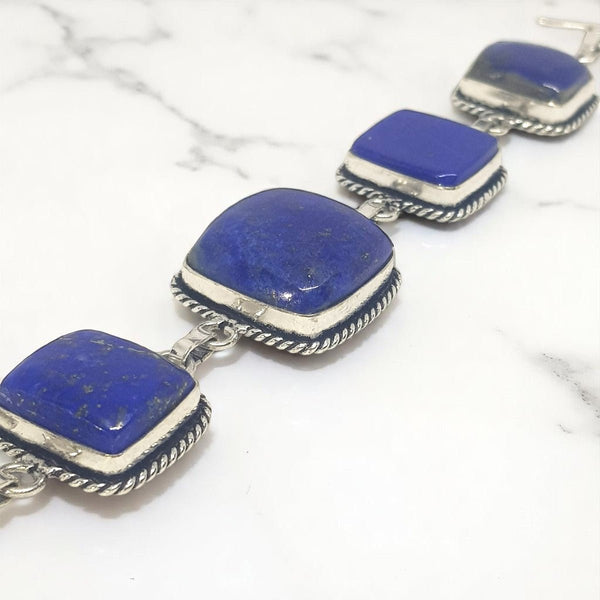 Sterling Silver Lapis Lazuli Bracelet - MCA Design by Maria