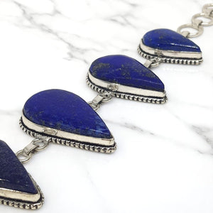 Sterling Silver Lapis Lazuli Bracelet - MCA Design by Maria