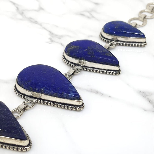 Sterling Silver Lapis Lazuli Bracelet - MCA Design by Maria