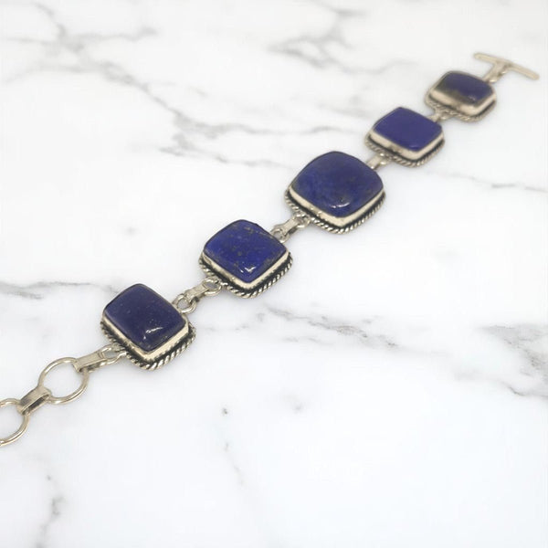 Sterling Silver Lapis Lazuli Bracelet - MCA Design by Maria
