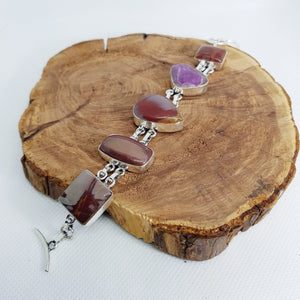 Sterling Silver Red Jasper Bracelet - MCA Design by Maria