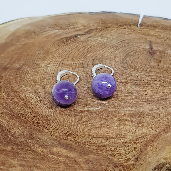 Amethyst Earrings (Silver-Plated) - MCA Design by Maria