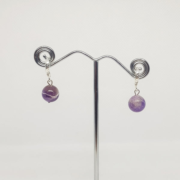 Amethyst Earrings (Silver-Plated) - MCA Design by Maria