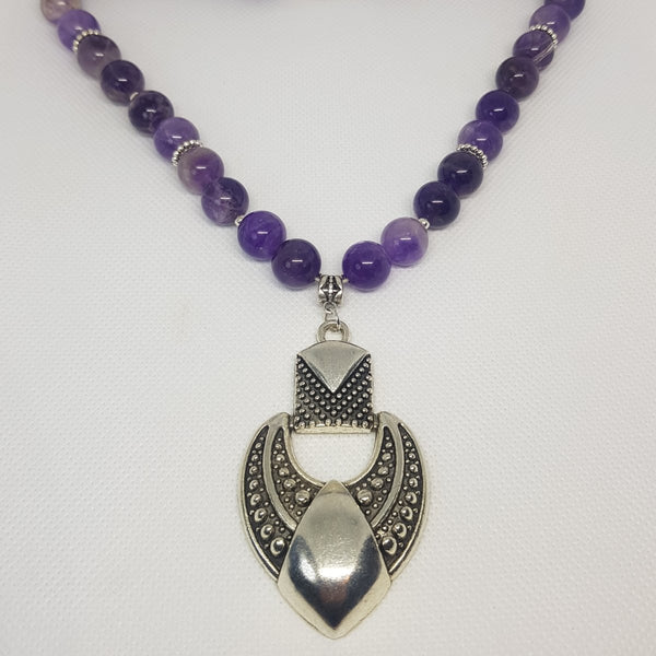 Amethyst Necklace with Pendant - MCA Design by Maria