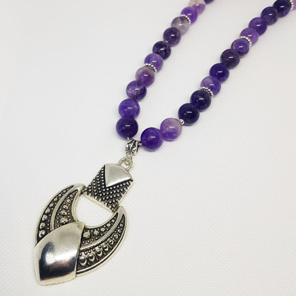 Amethyst Necklace with Pendant - MCA Design by Maria