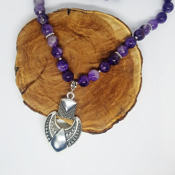 Amethyst Necklace with Pendant - MCA Design by Maria