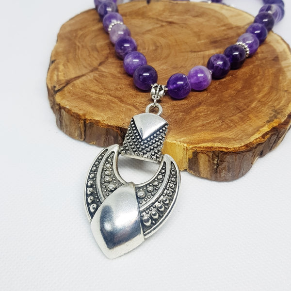 Amethyst Necklace with Pendant - MCA Design by Maria