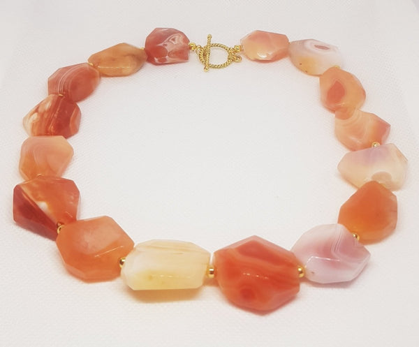 Beautiful Orange Agate Necklace - MCA Design by Maria