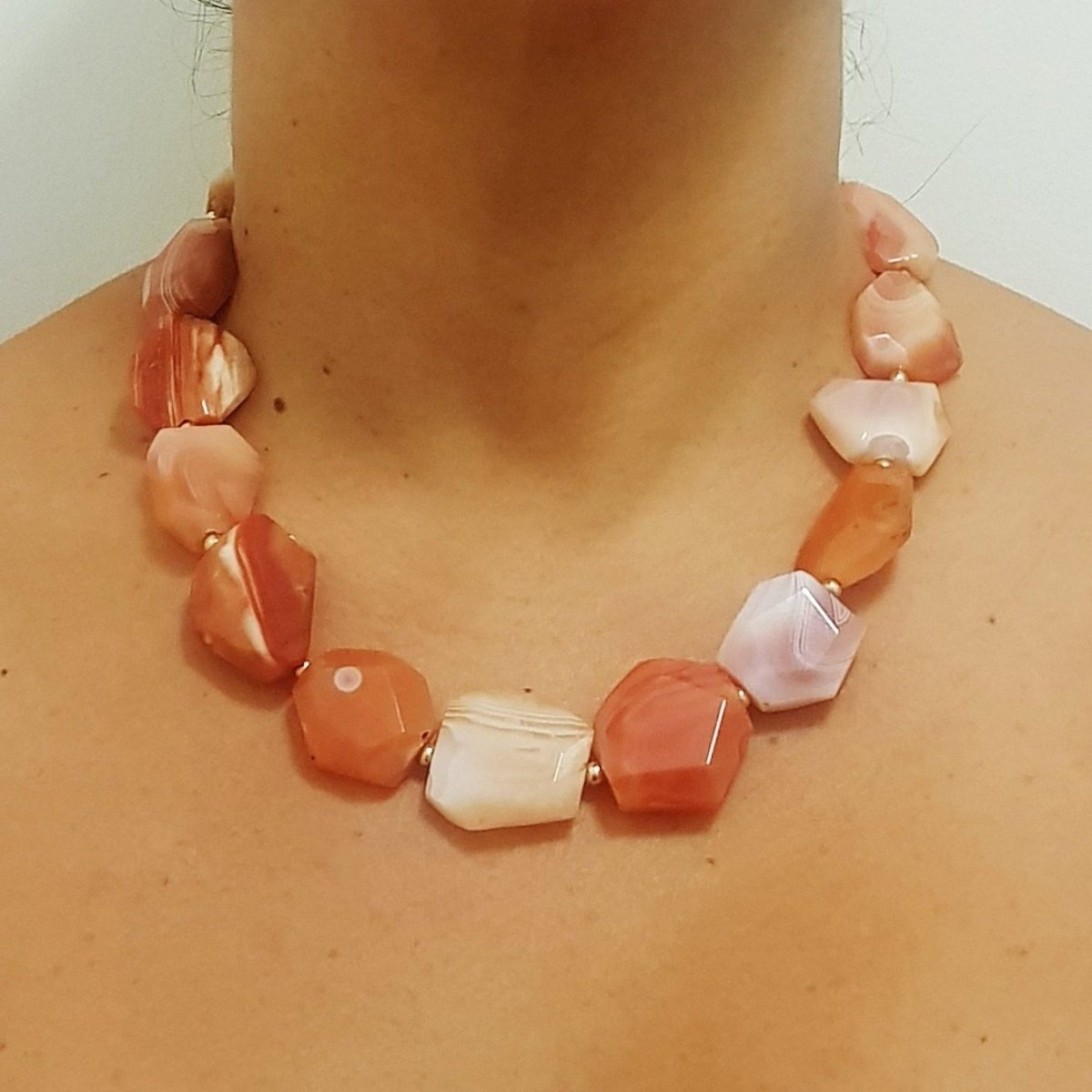 Beautiful Orange Agate Necklace - MCA Design by Maria