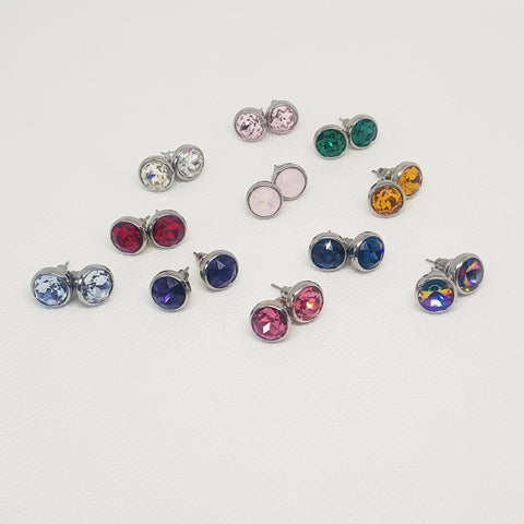 Birthstone Stud Earrings (Assorted Colours available) - MCA Design by Maria