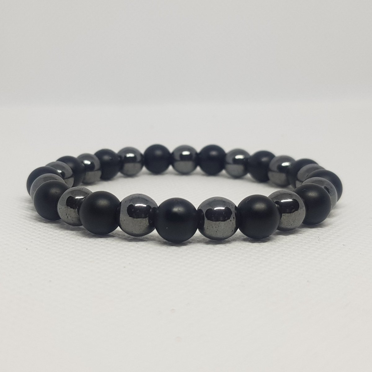Black Matte Onyx and Hematite Bracelet - MCA Design by Maria