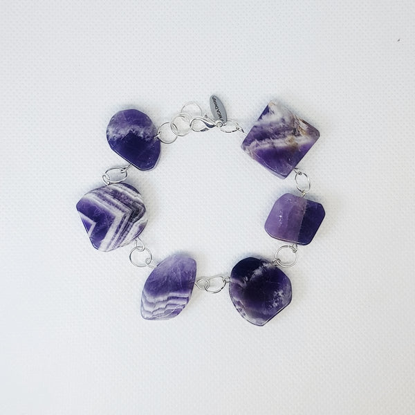 Elegant Amethyst Slab Bracelet - MCA Design by Maria