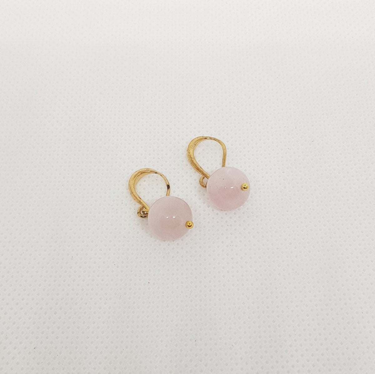 Rose Quartz Drop Earrings (Gold-Plated)