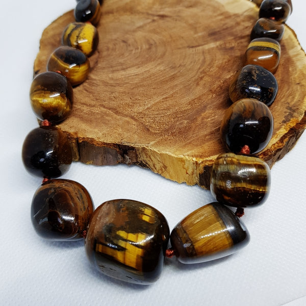 Large Tiger Eye Necklace - MCA Design by Maria