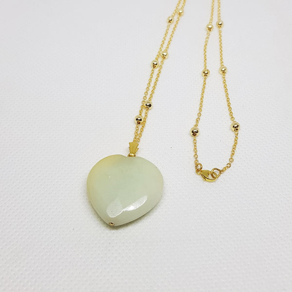 Necklace with Mix Amazonite Heart Charm - MCA Design by Maria