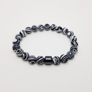 Onyx & Agate White and Black Bracelet (8mm ) - MCA Design by Maria
