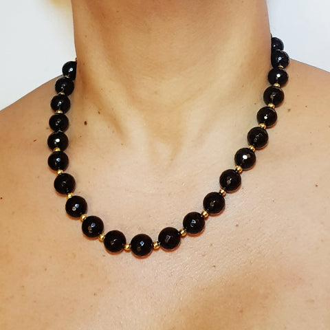 Onyx Faceted Necklace - MCA Design by Maria