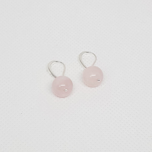 Rose Quartz Earrings (Silver-Plated) - MCA Design by Maria