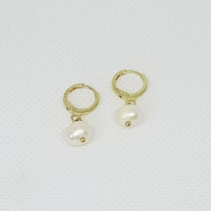 Small Pearl Hoop Earrings MCA Design by Maria