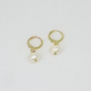 Small Pearl Hoop Earrings - MCA Design by Maria