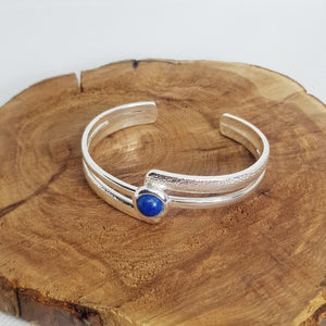 Stunning 925 Silver Plated Cuff with Lapis Lazuli - MCA Design by Maria