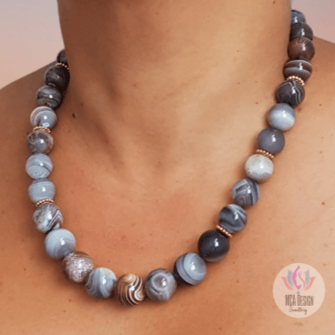 Stunning Botswana Agate Necklace - MCA Design by Maria