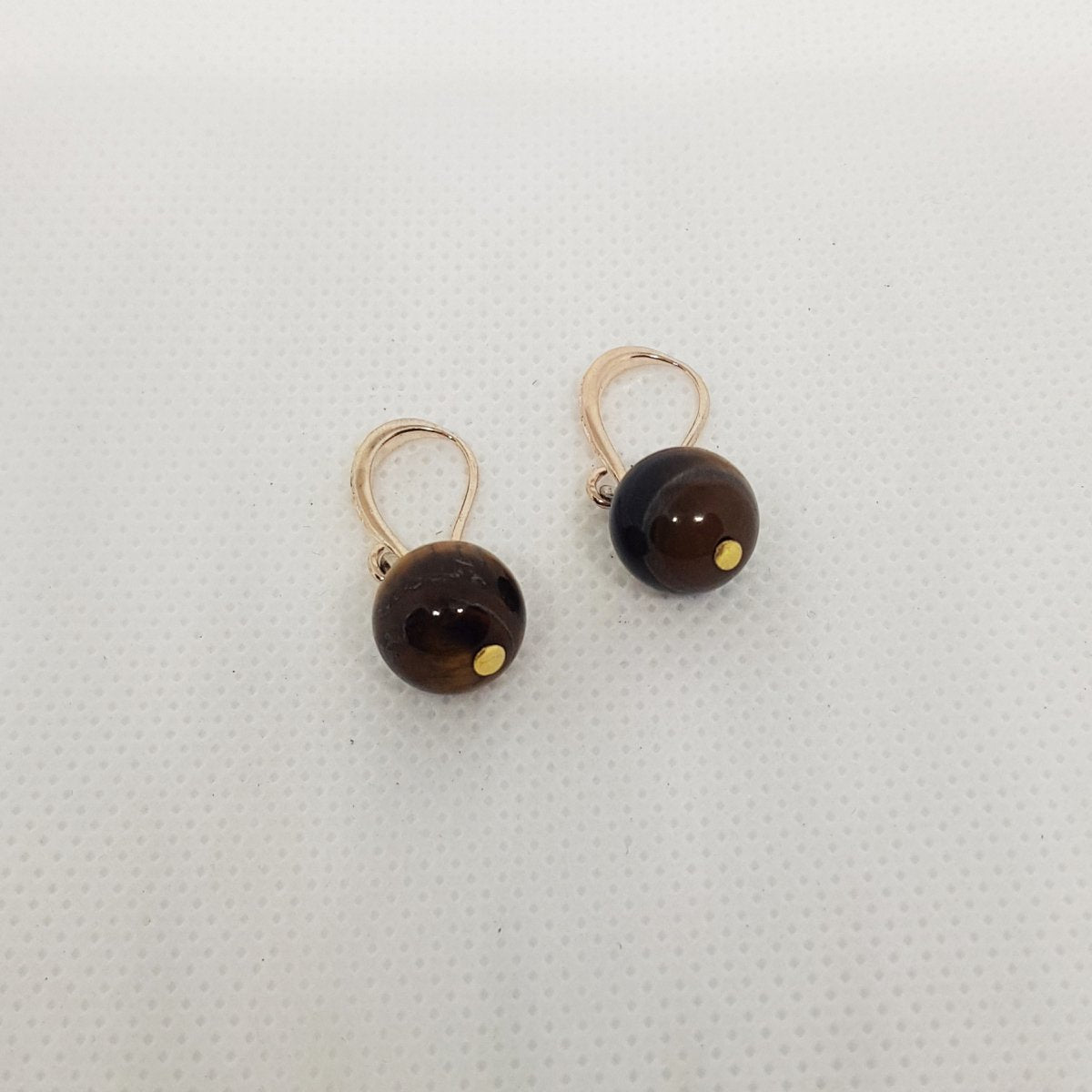 Tiger Eye Gemstone Earrings (gold-plated) - MCA Design by Maria